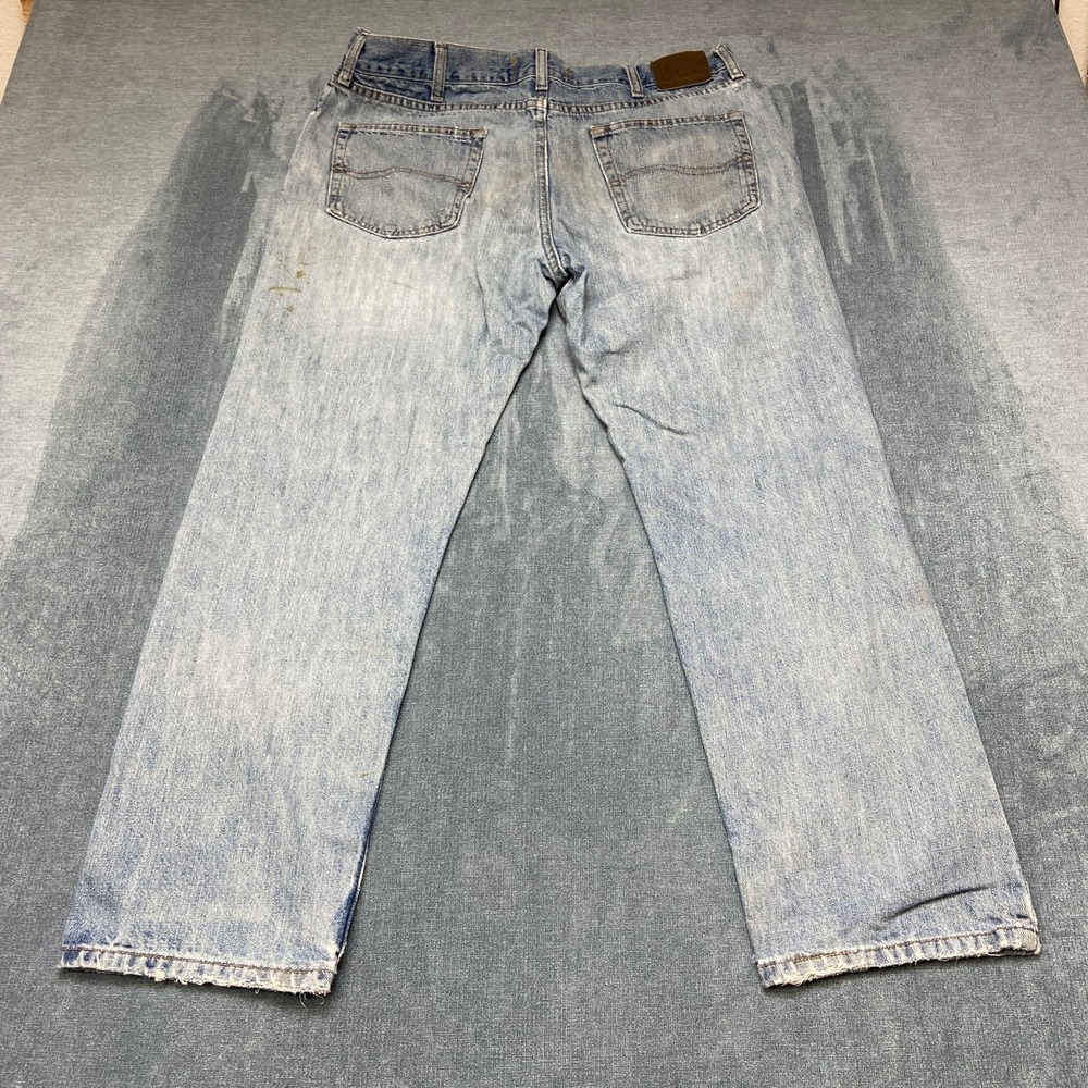 Vintage Lee Jeans Mens 36x29 Blue Denim Distressed Regular Fit Straight Leg